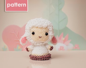Sheep 3D Bead Pattern | Lamb PDF Tutorial | Beaded Animal Pattern | Peyote Stitch DIY