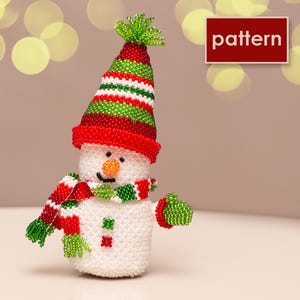 Perline Peyote Stitch Pupazzo di neve / Regalo di Natale / Tutorial dettagliato PDF / Perline fai da te