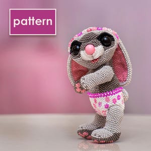 Detailed Pattern Beading Bunny | Peyote Stitch PDF Tutorial | Beaded Animal DIY | Instant Download