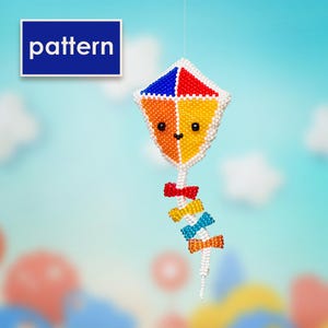 Beaded Kite Pattern – DIY Peyote Stitch Tutorial | Beadwork Kite PDF | Instant Download