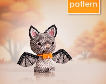 Beaded Bat Halloween PDF Pattern | Peyote Stitch Tutorial | DIY Seed Bead Decor