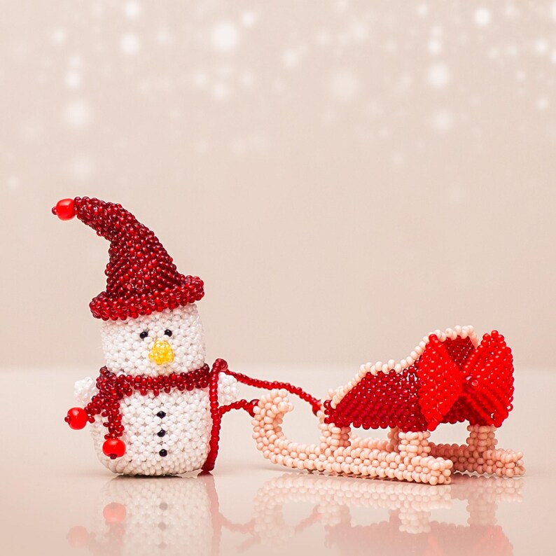 Beaded Sled Pattern | Peyote Stitch Beading Tutorial | Miniature Winter ...