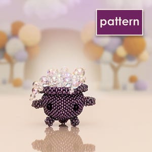 Perlenkessel PDF Pattern | Peyote Stitch Tutorial für Halloween Mini Figur | DIY Perlen Projekt