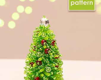 Beaded Christmas Tree Pattern | Peyote Stitch Tutorial | DIY Holiday Decoration PDF Beading Pattern