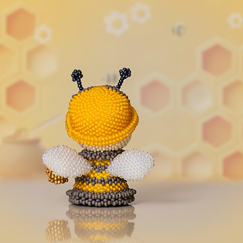 Beaded Bee Pattern – Cartoon-style Insect DIY Tutorial – Peyote Stitch ...
