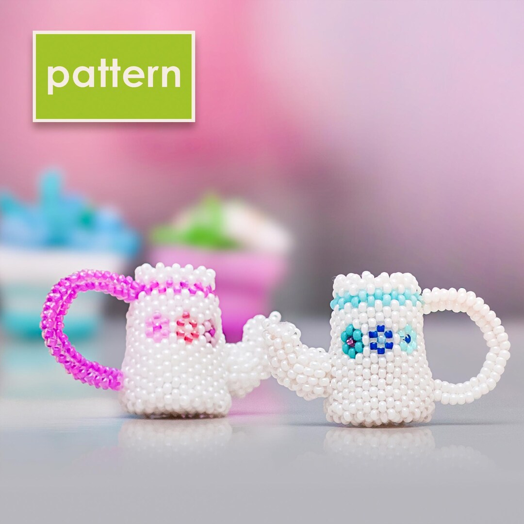 Detailed Pattern of a Teapot and a Flowerpot With Flowers | Peyote ...