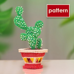 Beading Peyote Stitch Cactus Opuntia | Detailed Pattern Tutorial PDF | Beaded Craft DIY