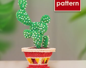 Beading Peyote Stitch Cactus Opuntia | Detailed Pattern Tutorial PDF | Beaded Craft DIY