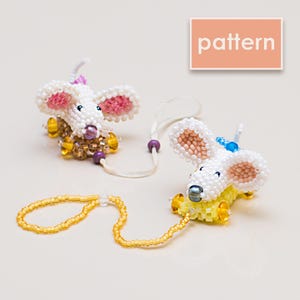 Patrón de ratón con cuentas / Tutorial de tejido de cuentas DIY / Instrucciones de abalorios en PDF