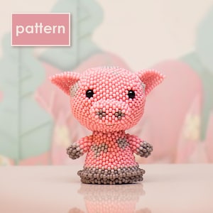 Pig 3D Bead Pattern | Beaded Animal Pattern | Peyote Stitch DIY