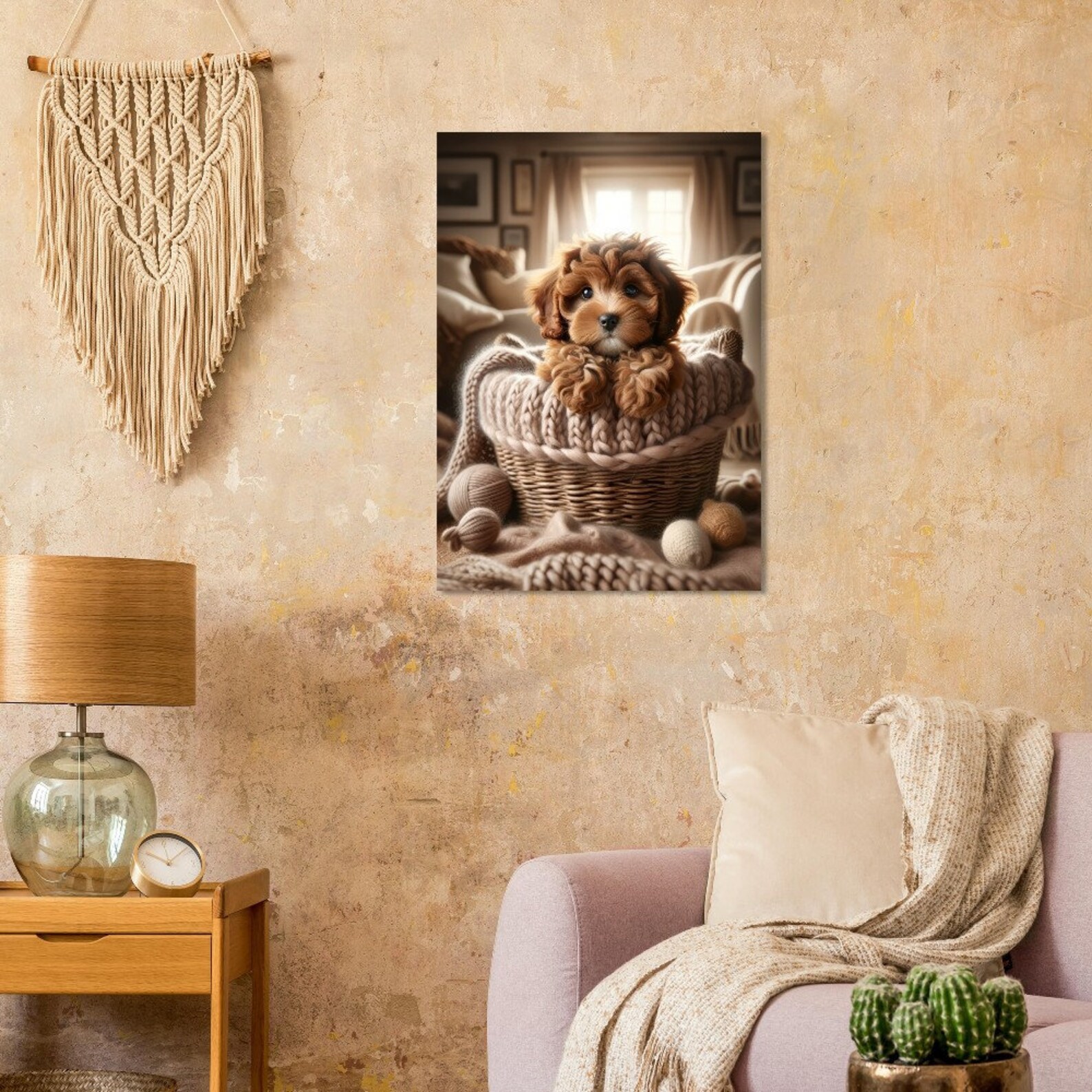 Cavapoo in Knit Sweater Art Print Cozy Dog Wall Art Pet Lover Decor - Etsy