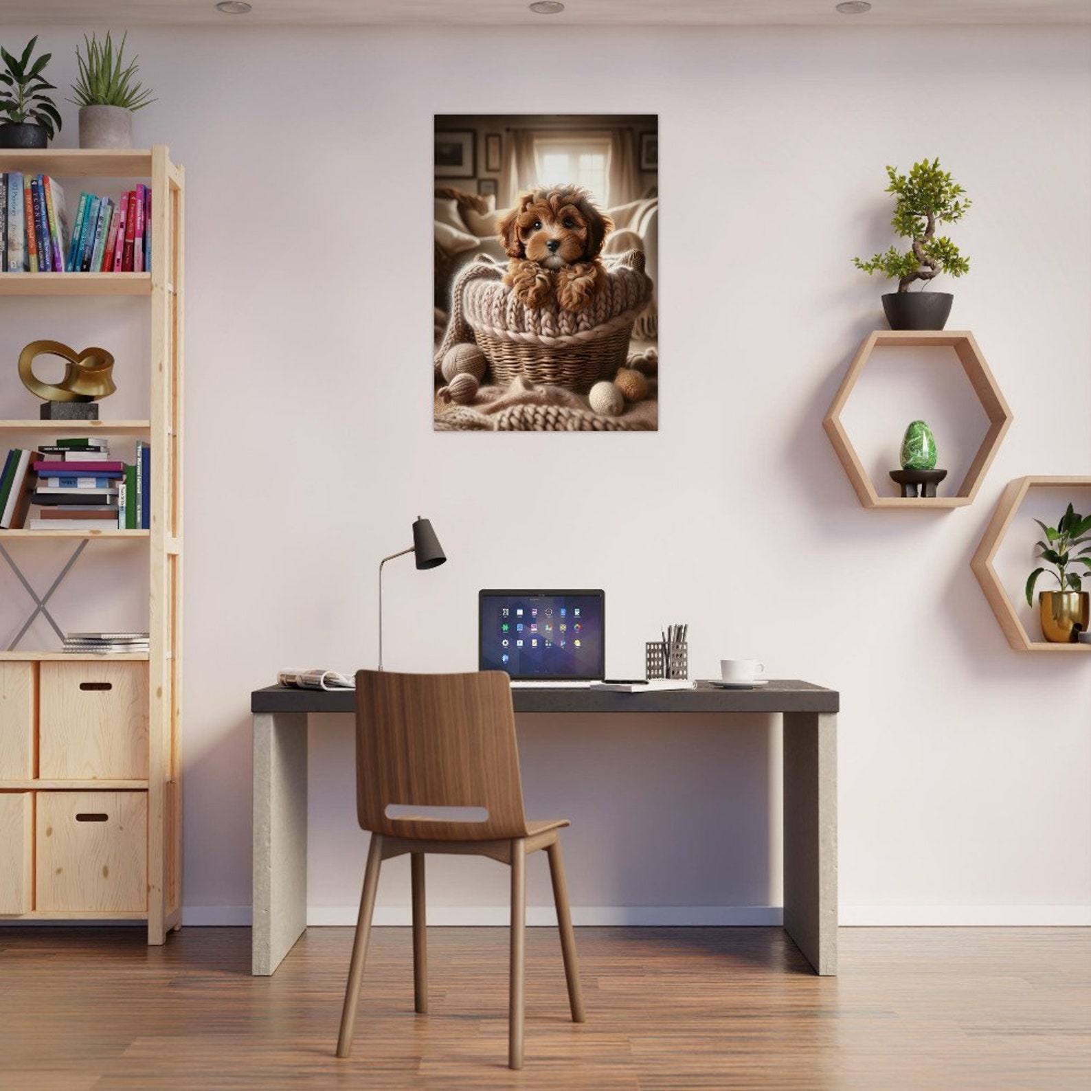 Cavapoo in Knit Sweater Art Print Cozy Dog Wall Art Pet Lover Decor - Etsy