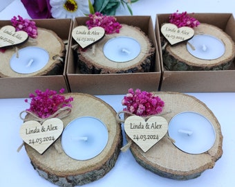 Wedding Candle favors for guests bulk gifts, Rustic Wedding Favor, Personalized Favors, Wood Favors, Tea Jars, Unique Gift, Thank You Gifts