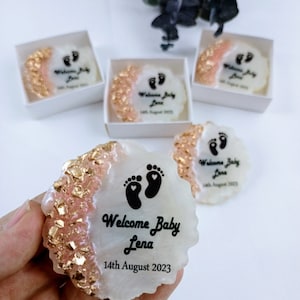 Epoxymagneet met bloemen, gepersonaliseerde bedankjes voor babyshower