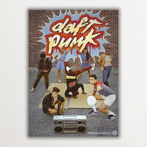 Retro Original Daft Punk Poster Print, Decorative Music Wall Art, High Quality Art Print, Daft Punk Lovers, Electronic Music Poster