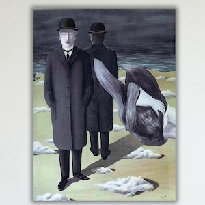 O Significado da Noite por René Magritte Obra de arte, Pintura surrealista, Tela pronta para pendurar, Pôster de presente, Ideia de decoração para casa, Pôster de alta qualidade