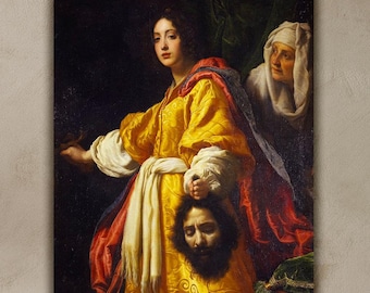 Judith and Holofernes Canvas Art Print, Baroque Wall Decor