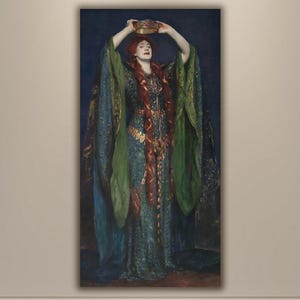 Ellen Terry as Lady Macbeth by John Singer Canvas Print, Ready to Hang Canvas, Vibrant Colour Wall Art, Woman Portrait Poster, Gift Idea