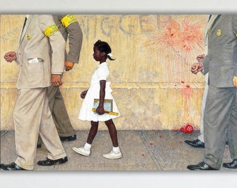 The Problem We All Live With by Norman Rockwell Artwork, Home Decor Idea, Ready to Hang Poster, Gift Canvas, Large Canvas, Iconic Image