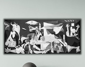 Guernica Canvas Print, Guernica by Pablo Picasso Canvas Painting, Pablo Picasso's War Painting, Cubist Artwork, Surrealist Work Art, Picasso