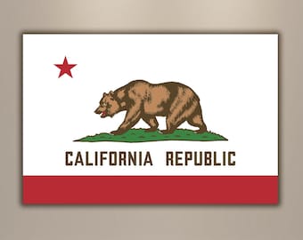 100%コットン、ナチュラルキャンバス、カリフォルニア共和国の州旗