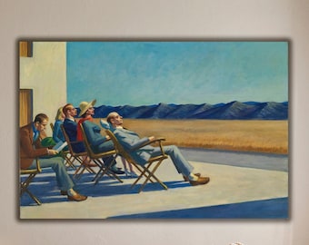 People in the Sun by Edward Hopper Canvas Print, Edward Hopper Artwork, People in the Sun Canvas, Edward Hopper Realist Canvas Print