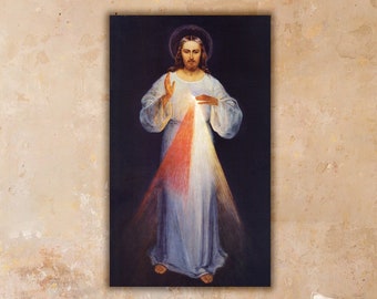 Divina Misericordia by Eugeniusz Kazimirowski Canvas Print, Jesus Wall Art, Jesus Artwork, Divine Mercy Canvas, Divine Mercy Wall Art