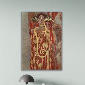 Oeuvre d&#39;art de Gustav Klimt, toile Hygieia de Gustav Klimt, toile Hygieia, oeuvre d&#39;art de Klimt, toile Hygieia de Gustav Klimt, oeuvre d&#39;art Klimt Medicine