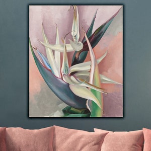 Georgia O&#39;Keeffe Artwork, Georgia O&#39;Keeffe Floral Canvas Print, White Bird of Paradise by Georgia O&#39;Keeffe Poster, White Bird of Paradise