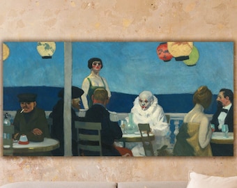 Soir Bleu by Edward Hopper Canvas Print, Edward Hopper Artwork, Blue Evening Canvas Wall Art, hopper Realistic work Art