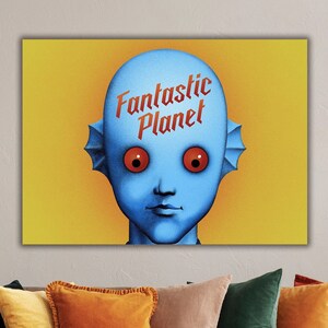 Impressão em tela do filme Planeta Fantástico, desenho animado distópico: pôster do Planador Fantástico, desenho animado de René Laloux em tela, pôster do Planeta Fantástico