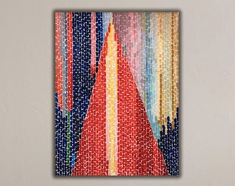 Blast Off Canvas Print, The Art of Alma W. Thomas, Alma Thomas Colourful Artwork, Alma W. Thomas Blast off Canvas, Alma Thomas Painting