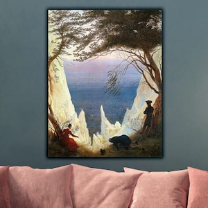 Kredowe klify na Rugii autorstwa Caspara Davida Friedricha Dzieło sztuki, Caspar David Friedrich Wydruk na płótnie, Pejzaż na płótnie, Dzieło sztuki Caspara Friedricha