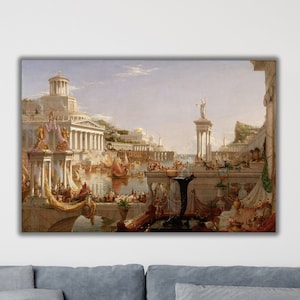 Cole Thomas The Consummation The Course of the Empire Artwork, Thomas Cole Work Art, The Consummation of Empire Canvas Print, Empire Artwork