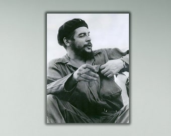 Che Guevara Black and White Portrait Poster, Iconic Revolution Canvas
