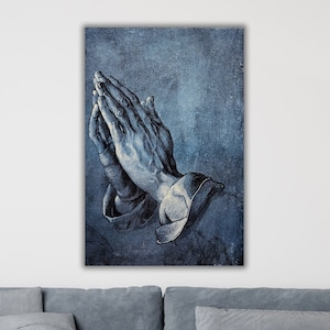 Praying Hands by Albrecht Durer Work Art, Albrecht Durer Realistic Artwork, Albrecht Durer Praying Hands Canvas Print