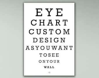 Custom Eye Chart Wall Art, Make People Smile with Any Words You Want, Eye Chart as You Wish, Custom Funny Eye Chart, Custom Eye Chart Poster
