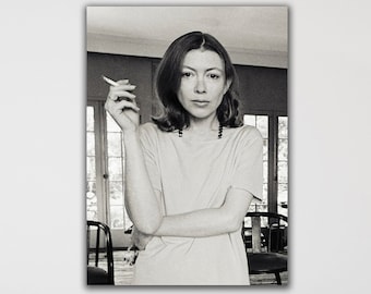 Joan Didion Portrait Wall Art, American Writer and Journalist Joan Didion's Poster, Pulitzer Prize Winner, Joan Didion Portrait Print Poster