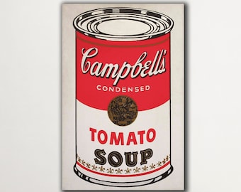 Lata de sopa Campbell de Andy Warhol, lienzo, impresión de arte pop