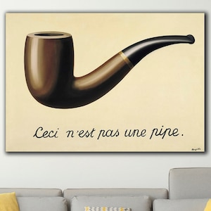 The Treachery of Images Canvas Wall Art, René Magritte Artwork Poster, This Is Not a Pipe Print, Surrealist Artwork by Magritte, Pipe Poster