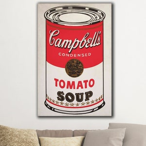 Campbell&#39;s Soup Cans Canvas Wall Art, Andy Warhol&#39;s Artwork Poster, Pop Art Canvas, Masterpiece of Pop Art, Campbell&#39;s Soup Cans Poster