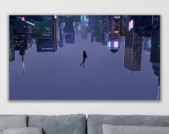 Miles Morales Spider-Man Leinwanddruck, Stadtbild Poster