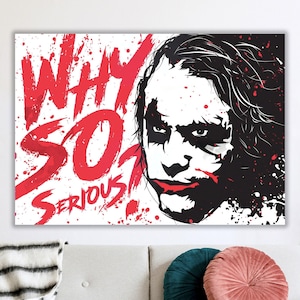 Joker Leinwanddruck, The Dark Knight Poster, Filmcharakter Joker Wandposter, Filmposter, Joker Leinwand