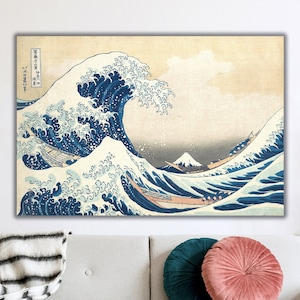 The Great Wave off Kanagawa Canvas, Katsushika Hokusai Artwork, Woodblock Print Canvas, The Great Wave by Katsushika Hokusai Wall Art