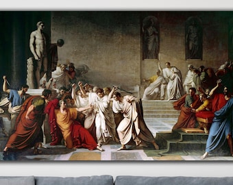 The Death of Julius Caesar Canvas Wall Art, Vincenzo Camuccini&#39;s Masterpiece, The Iconic Story on Canvas, Death of Julius Caesar Poster