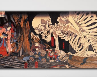 Gashadokuro Canvas Art, Utagawa Kuniyoshi Japanese Mythology Poster