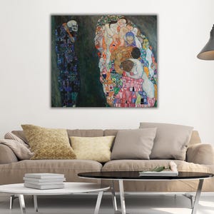 Death and Life by Gustav Klimt Wall Art, Museum Quality Poster, Symbolism Canvas Print, Klimt Masterpiece, Gift Idea, Home Decor Wall Art