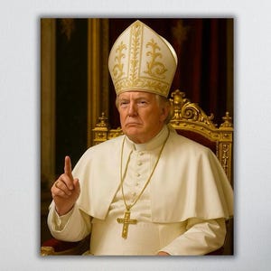 Pôster de parede do Papa Trump, impressão artística de paródia do Papa Donald Trump, pôster icônico do Papa Trump, tela pronta para pendurar, arte com qualidade de museu