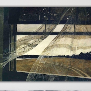 Impression sur toile « Le vent de la mer » d'Andrew Wyeth, oeuvre d'art fenêtre ouverte