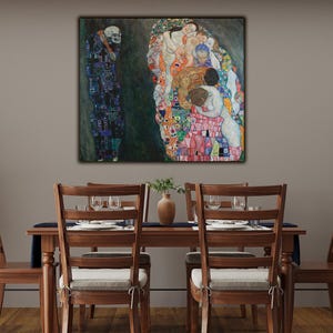Death and Life by Gustav Klimt Wall Art, Museum Quality Poster, Symbolism Canvas Print, Klimt Masterpiece, Gift Idea, Home Decor Wall Art